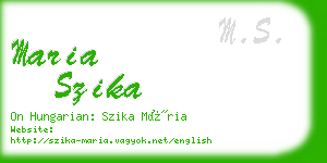 maria szika business card